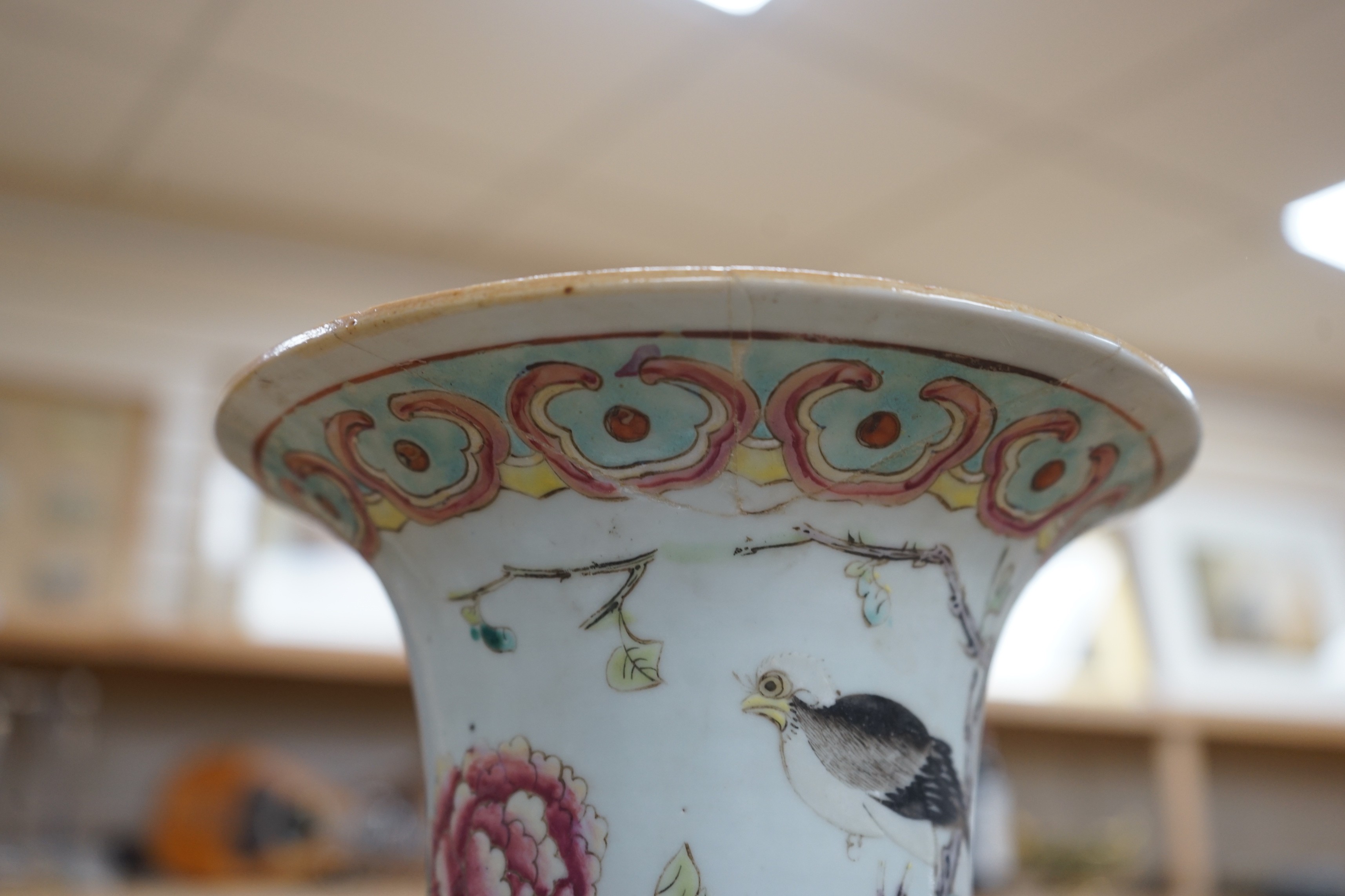 A large Chinese enamelled baluster vase, 60cms high
